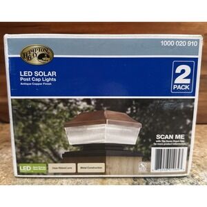 Hampton Bay Antique Copper Finish LED Solar Post Caps  Lights Model 1000 020 910